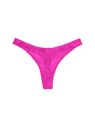Fleur Du Mal Le Stretch Lace Thong In Wild Pink