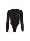 Fleur Du Mal Knit Lace Up Bodysuit In Black