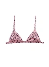 Fleur Du Mal Luxe Triangle-cup Bra In Carnival Print