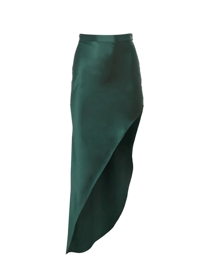 Fleur Du Mal High-waisted Stretch-silk Skirt In Envy