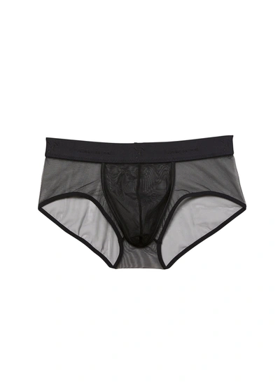 Fleur Du Mal Men's Sheer Tulle Brief In Black