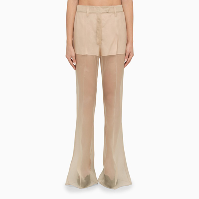 Prada Beige Silk Organza Trousers