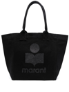 Isabel Marant Small Yenky Festive Studded Logo Canvas Tote In Black