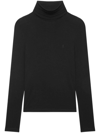 Saint Laurent Rollkragenpullover Mit Cassandre-stickerei In Black