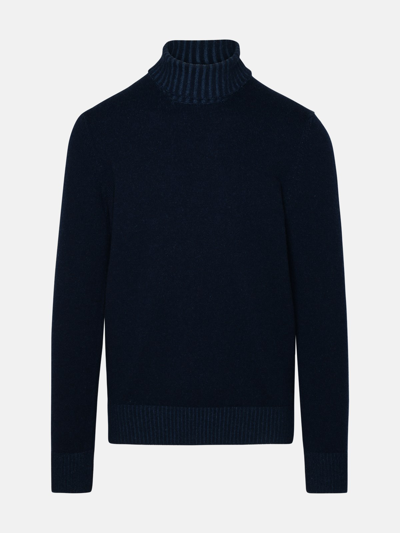 Gran Sasso Blue Cashmere Turtleneck Sweater