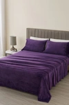 WOVEN & WEFT SOLID PLUSH VELOUR SHEET SET