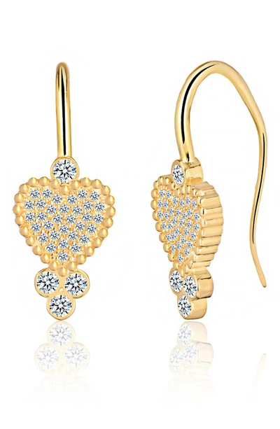 Gabi Rielle Shining Moment 14k Over Silver Cz Radiant Love Drop Earrings In Gold