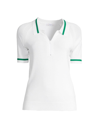 L'etoile Sport Women's Tipped Jersey Polo In White