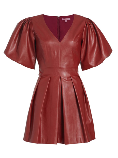 Ldt Women's Alexis Faux Leather Minidress In Wine