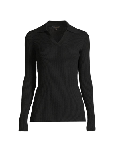 Capsule 121 Women's Sierra Cotton Polo Sweater In Black
