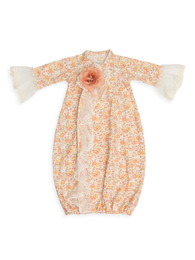 Haute Baby Baby Girl's Cinamon Sugar Wrap Gown In Orange