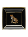 HALCYON DAYS MAGNIFICENT WILDLIFE LEOPARD SQUARE TRAY