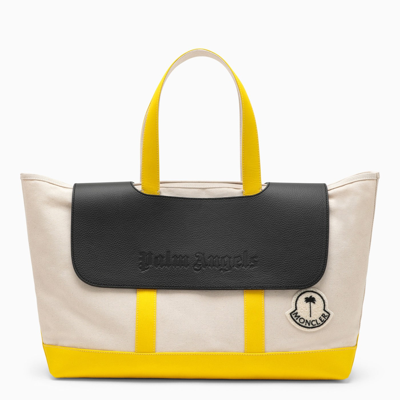 Moncler Genius Moncler X Palm Angels Off-white Canvas Tote In Beige
