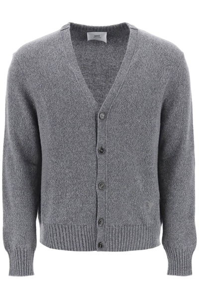 AMI ALEXANDRE MATTIUSSI AMI ALEXANDRE MATTIUSSI MELANGE CASHMERE CARDIGAN