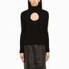 Courrèges Circle Mockneck Rib Knit Sweater