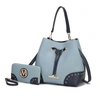 Mkf Collection By Mia K Candice Color Block Bucket Bag With Matching Wallet In Multi