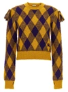 BURBERRY ARGYLE SWEATER, CARDIGANS YELLOW