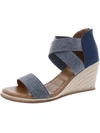 Me Too Gilly 15 Womens Metallic Stretch Wedge Heels In Multi