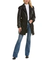 Badgley Mischka Triss Double-breasted Leather Trench Coat In Black