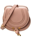 Chloé Marcie Small Leather Saddle Bag In Pink