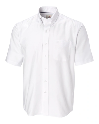 Cutter & Buck Epic Easy Care Nailshead Mens Big And Tall Short Sleeve Dress Shirt In White