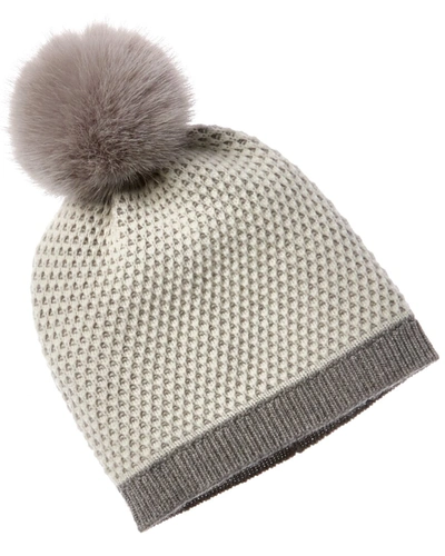 Phenix Two-tone Cashmere Hat In Grey