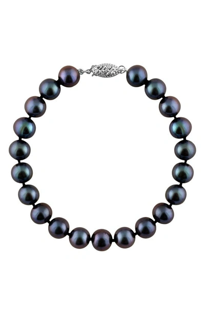 Splendid Pearls 14k 9-9.5mm Freshwater Pearl Strand Bracelet In Black