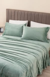 WOVEN & WEFT WOVEN & WEFT SOLID PLUSH VELOUR SHEET SET