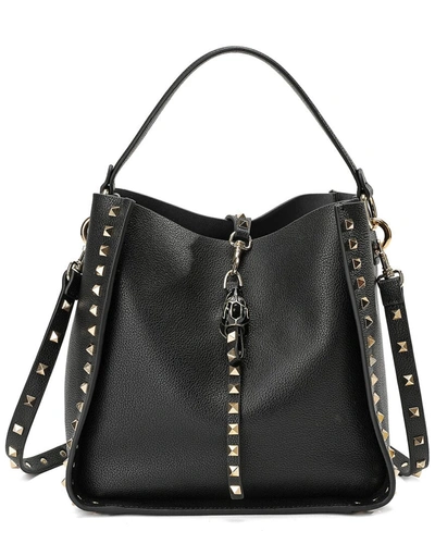 Tiffany & Fred Paris Leather Hobo Shoulder Bag In Black