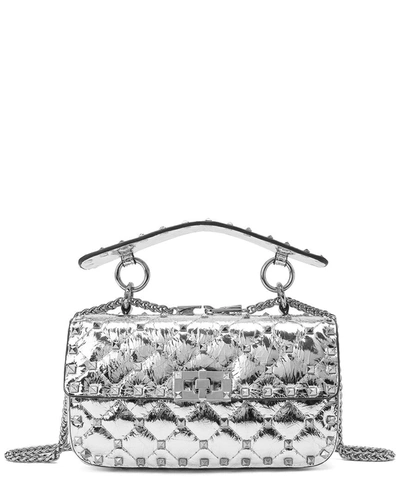 Tiffany & Fred Paris Quilted & Studded Leather Crossbody In Silver
