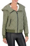OOKIE & LALA WATER RESISTANT HOODED QUILTED BOMBER JACKET