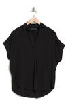 French Connection Frenh Connection Cele Short Sleeve Cotton Top In Black