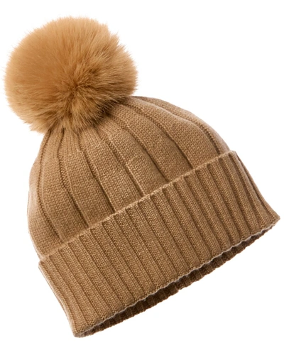 Phenix Wide Rib Cuffed Cashmere Hat In Brown