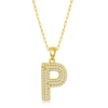 Simona Sterilng Silver Micro Pave Cz 'j' Block Initial W/ Paperclip Chain - Gold Plated In Multi