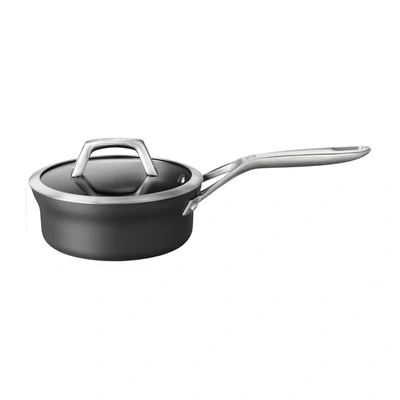 Zwilling Motion Hard Anodized Aluminum Nonstick Sauce Pan With Lid In Black