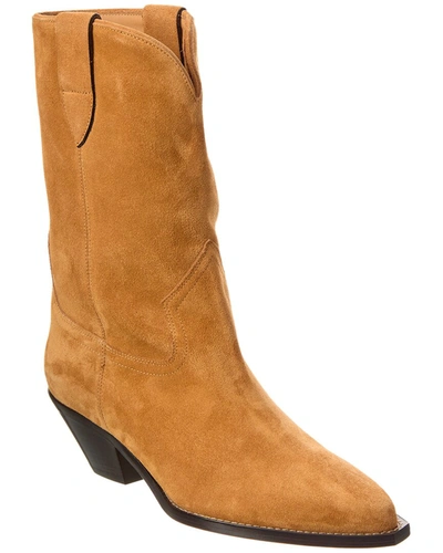 Isabel Marant Dahope Suede Cowboy Boots In Brown