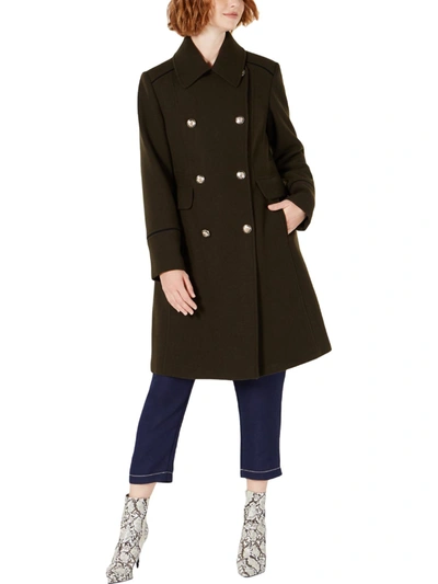 Vince Camuto Womens Wool Blend Double Breasted Wool Coat In Green