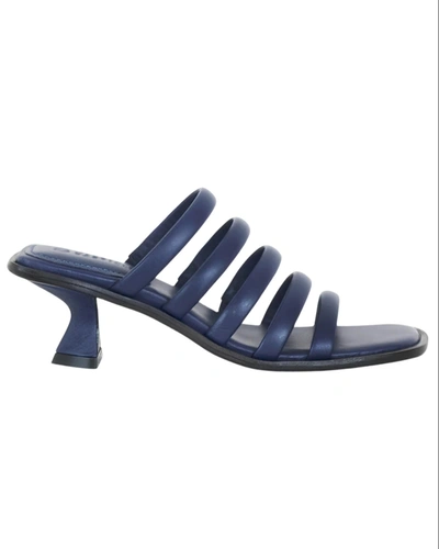 Mercedes Castillo Lara Mid Strappy Mule Sandal In Marine In Blue