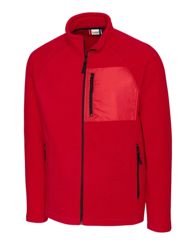 Clique Men's Summit Microfleece Hybrid Full Zip Jacket In Red