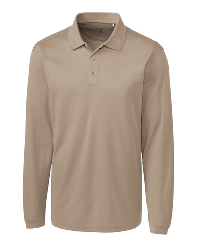 Clique Men's L/s Ice Pique Polo Shirt In Beige