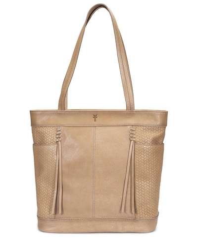 Frye Freya Leather Shopper Tote In Beige