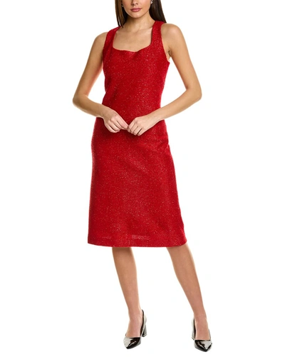 St John Tweed Dress In Red