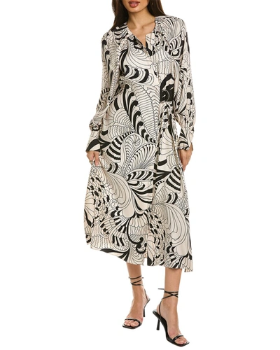 Ted Baker Emmieeh Drape Detail Midi Dress In Beige