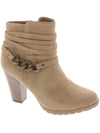 WHITE MOUNTAIN SAMMUEL WOMENS PULL ON FAUX SUEDE BOOTIES