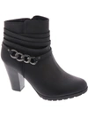 White Mountain Sammuel Womens Pull On Faux Suede Booties In Black
