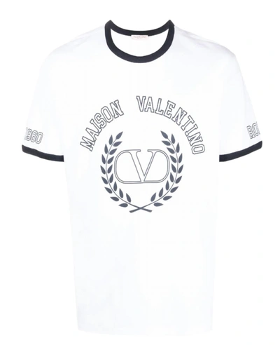 Valentino Logo Short Sleeve Crew Neck T-shirt In White