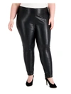 ANNE KLEIN PLUS WOMENS FAUX LEATHER MID RISE SKINNY PANTS
