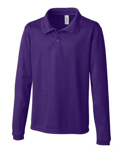 Clique L/s Spin Youth Polo In Purple