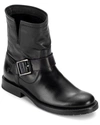 Frye Natalie Leather Short Engineer Boots In Black