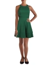 EMERALD SUNDAE JUNIORS WOMENS HALTER MINI FIT & FLARE DRESS